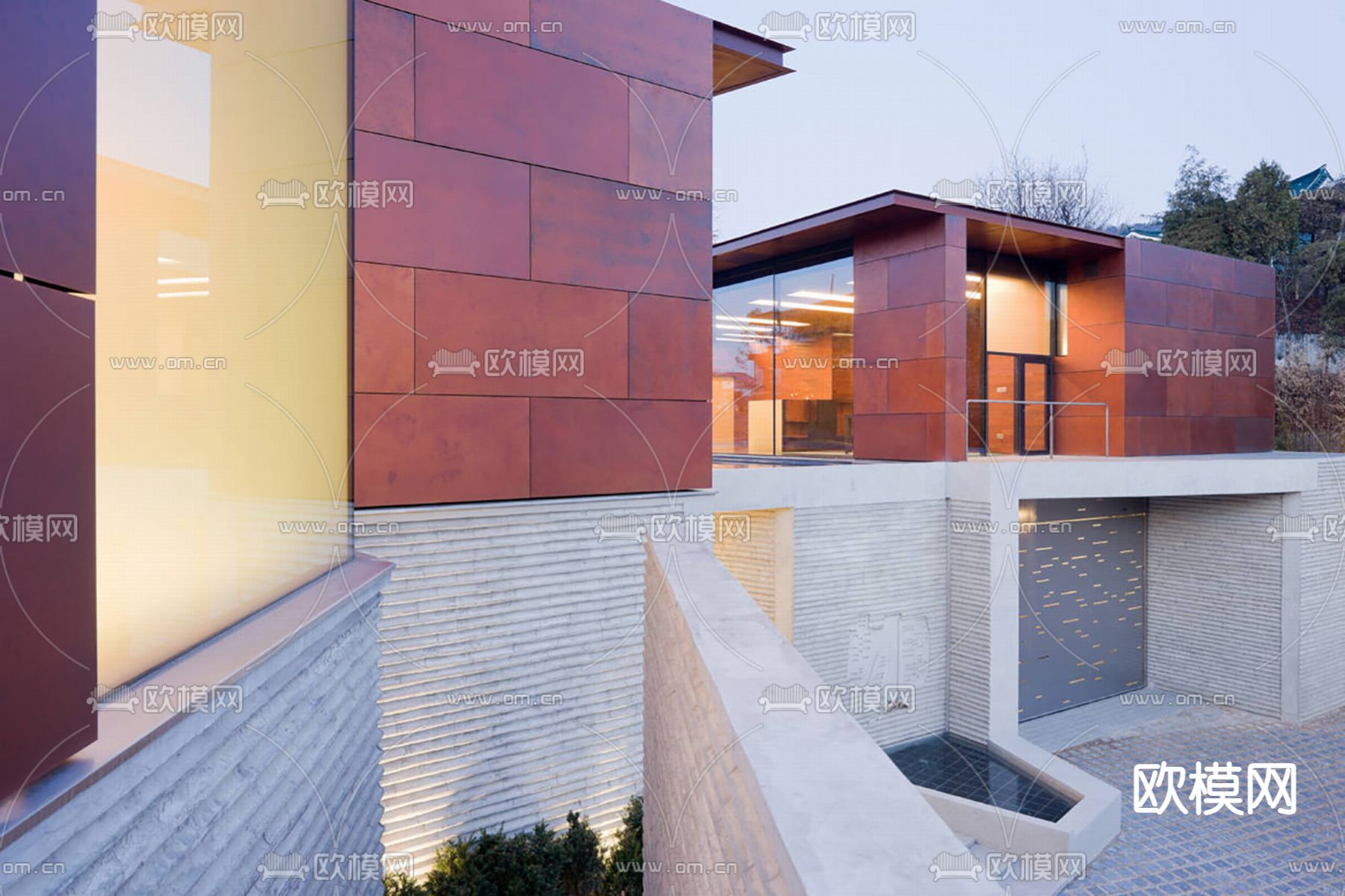 现代民宿建筑su模型下载（渲染图3）