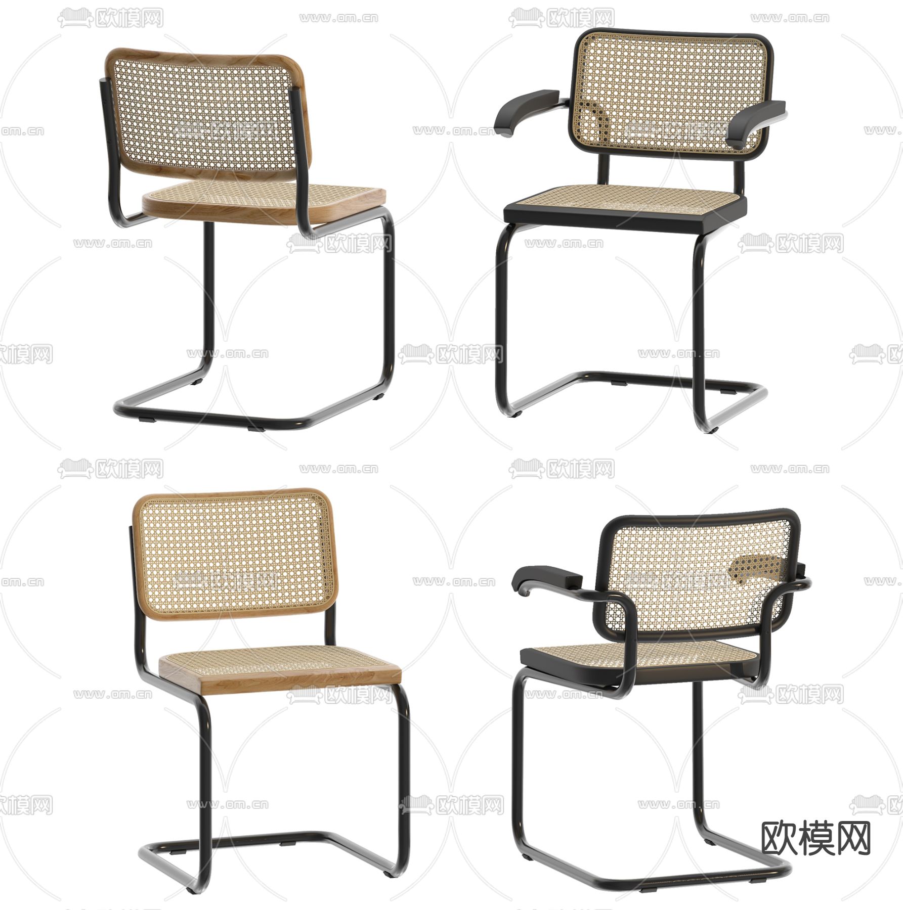 现代藤编单椅su模型