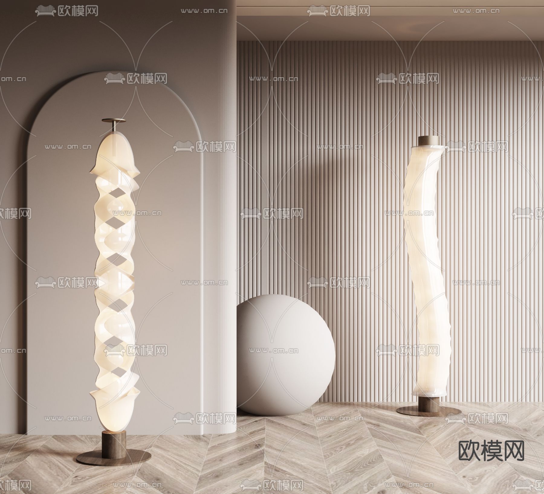 现代创意落地灯3d模型下载_ID11670318_3dmax免费模型-欧模网