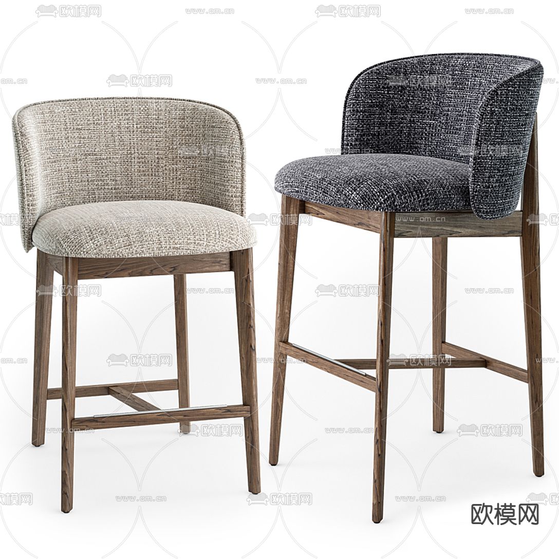 Calligaris 现代布艺吧台椅3d模型下载（渲染图1）