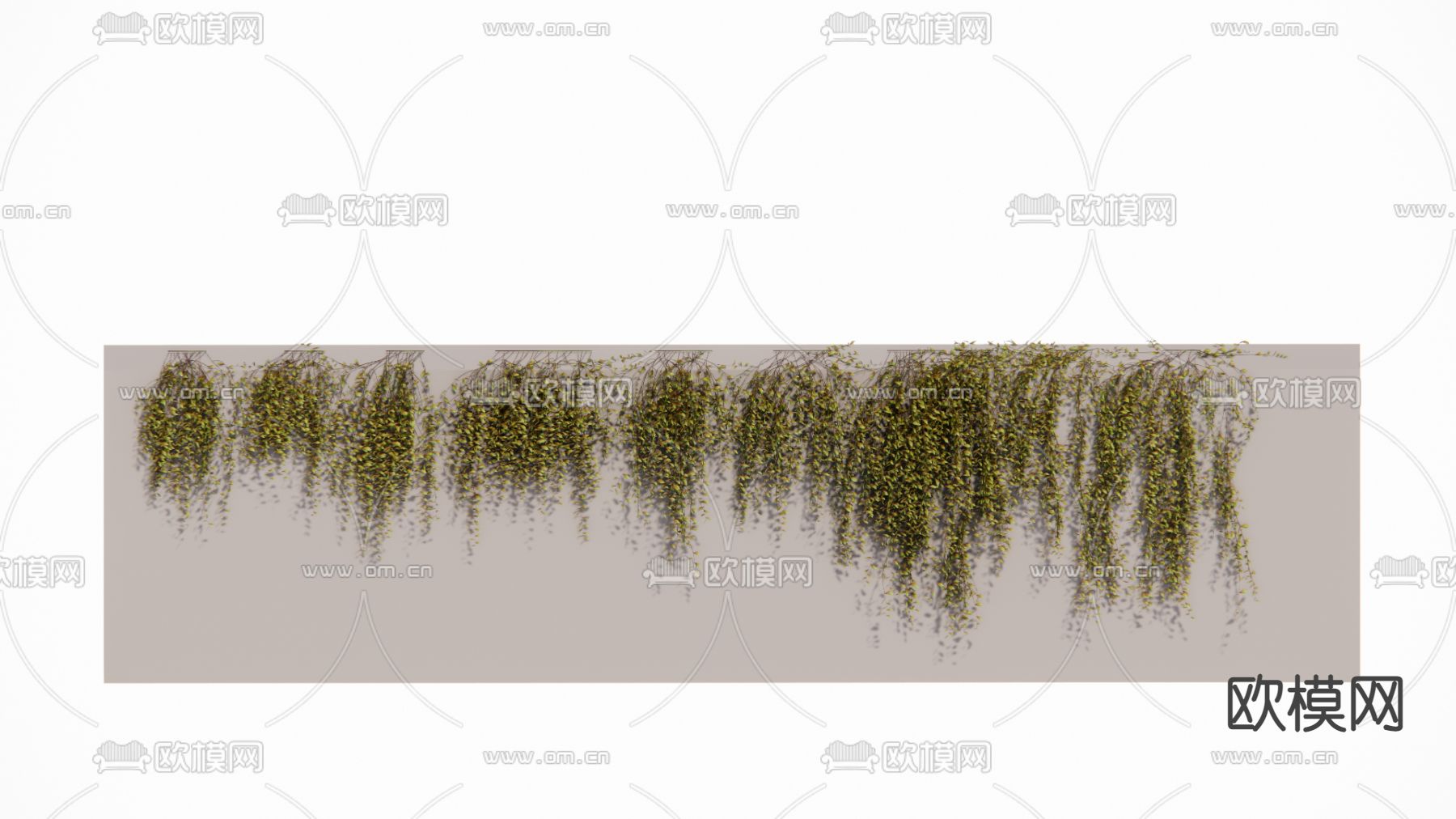 现代植物墙su模型