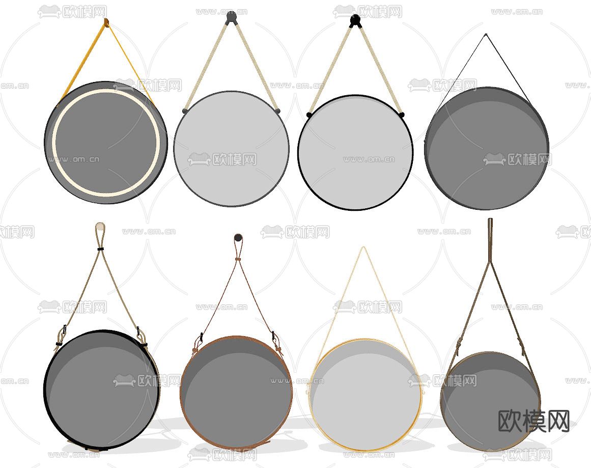 现代镜子su模型下载（渲染图2）