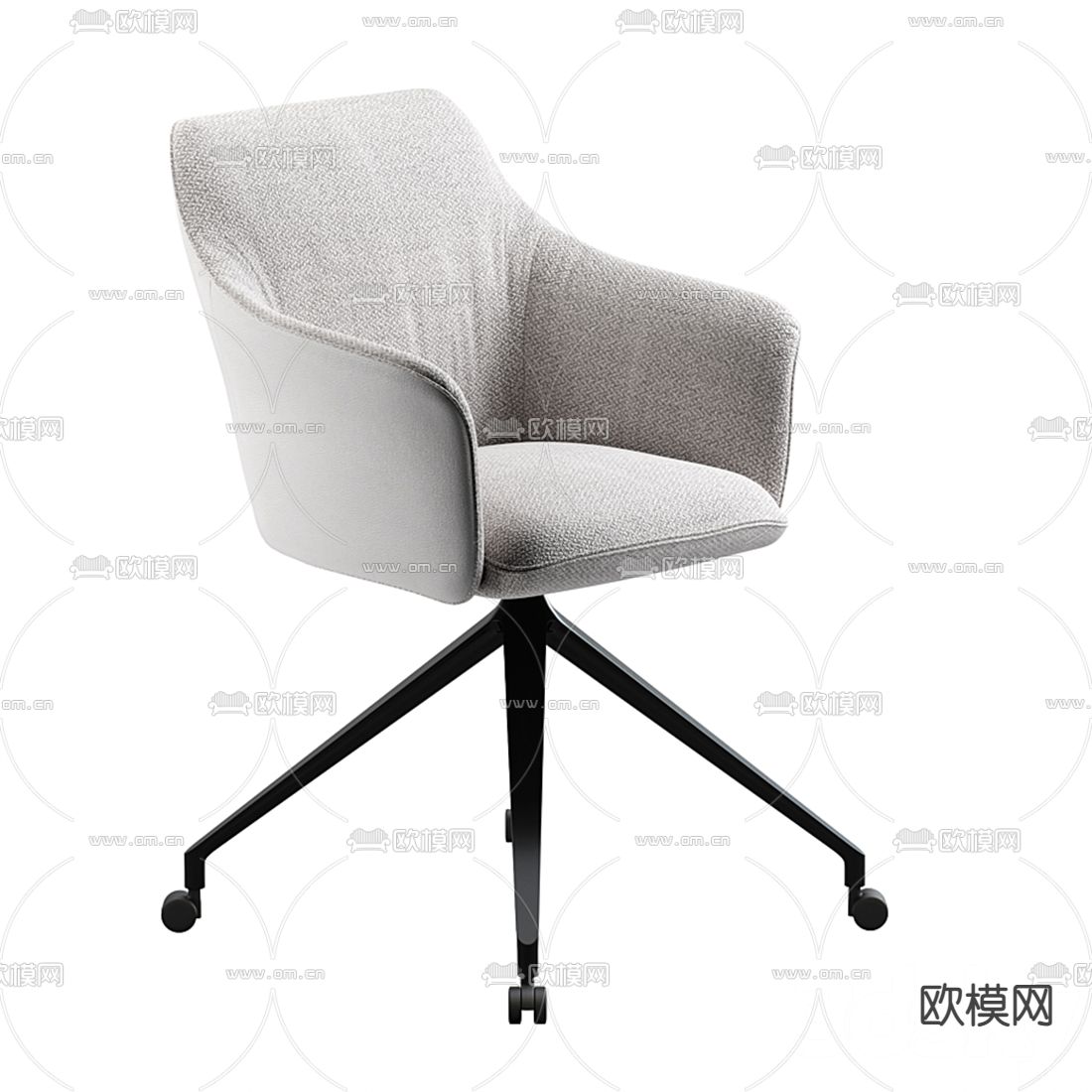 现代布艺办公椅3d模型下载（渲染图2）