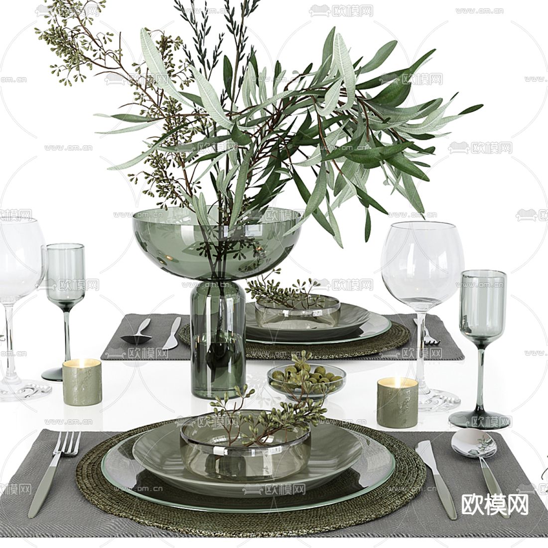 现代西餐餐具3d模型下载（渲染图3）