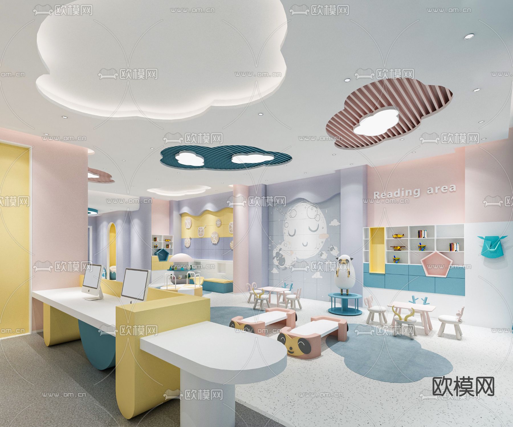 北欧幼儿园前台大厅3d模型下载（渲染图2）