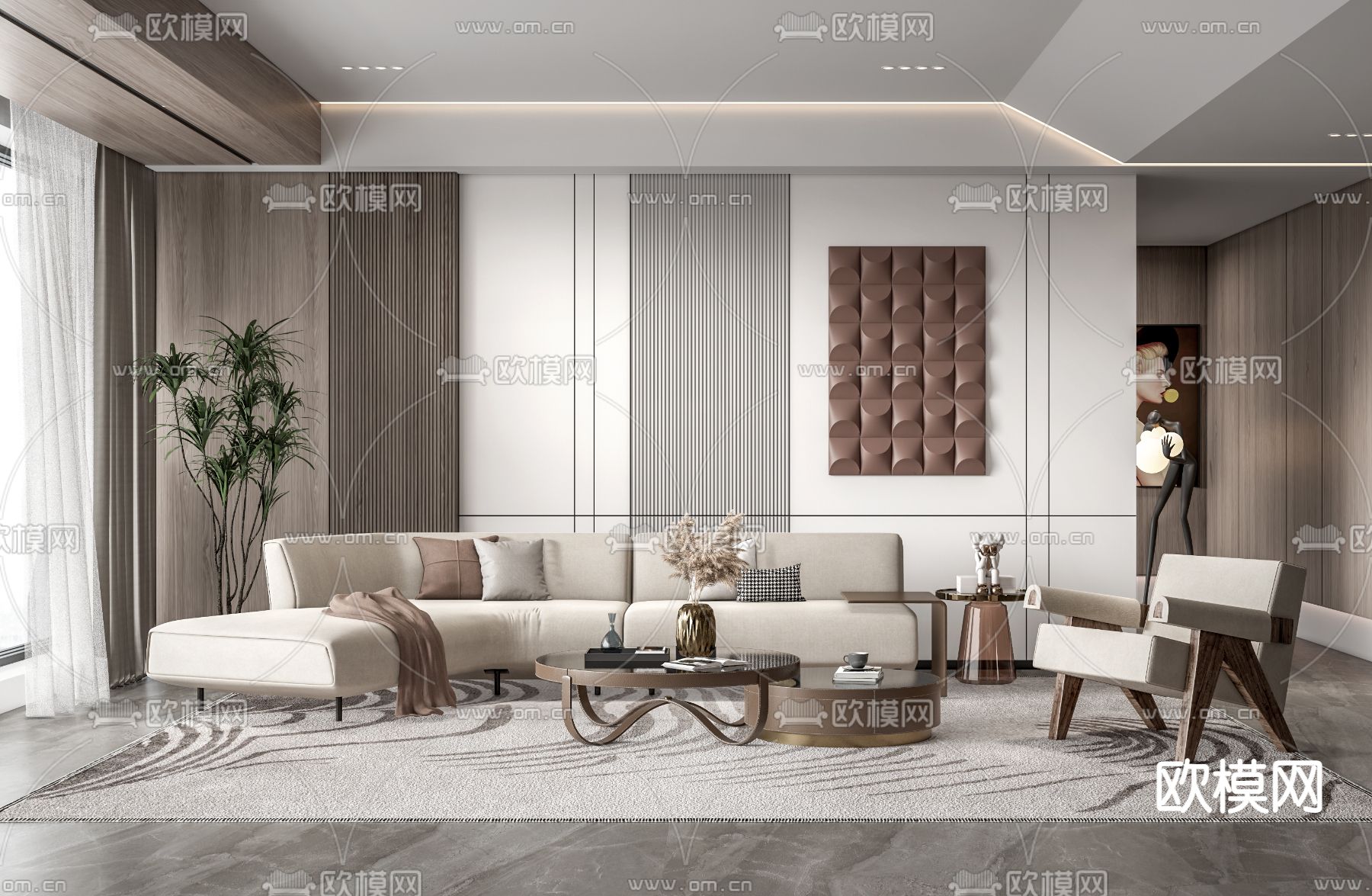 现代客厅su模型