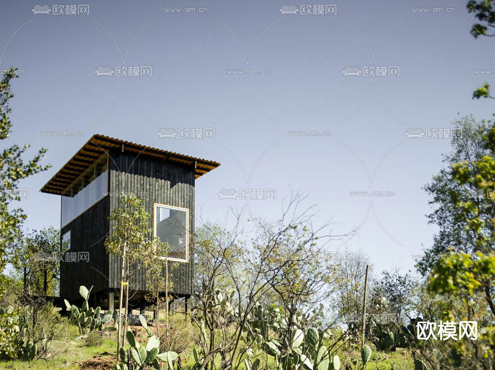 现代民宿建筑su模型下载（渲染图1）