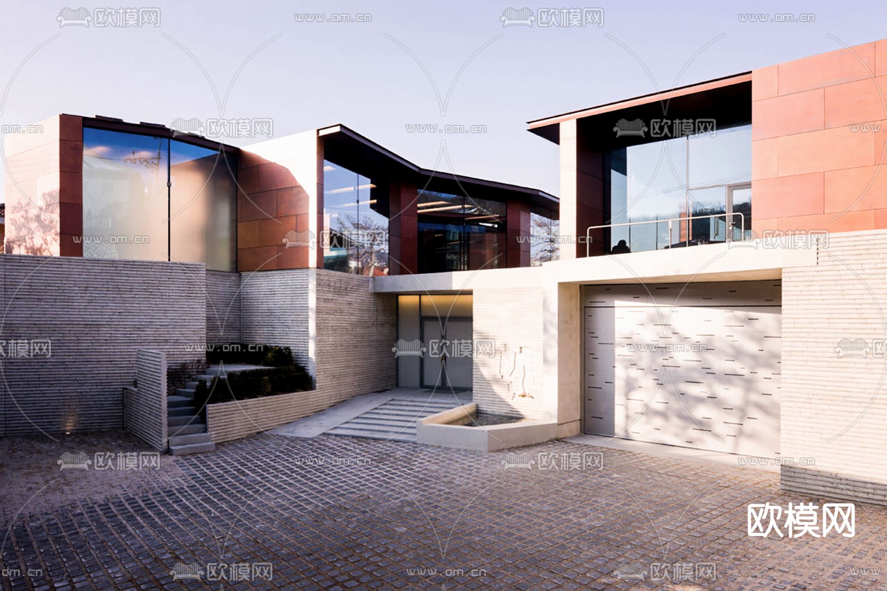 现代民宿建筑su模型下载（渲染图2）