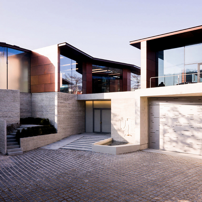  现代民宿建筑su模型 