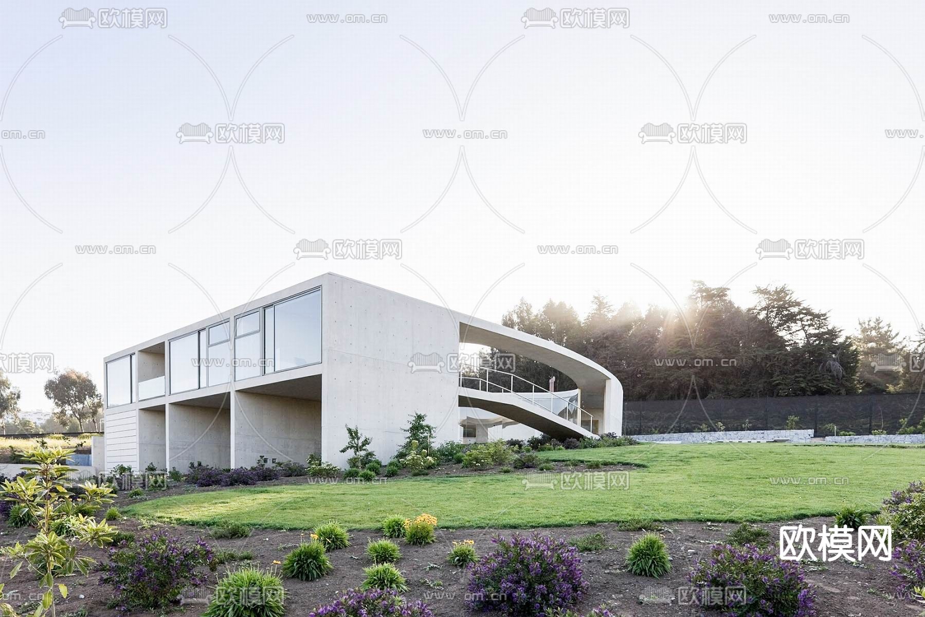 现代民宿建筑su模型下载（渲染图4）