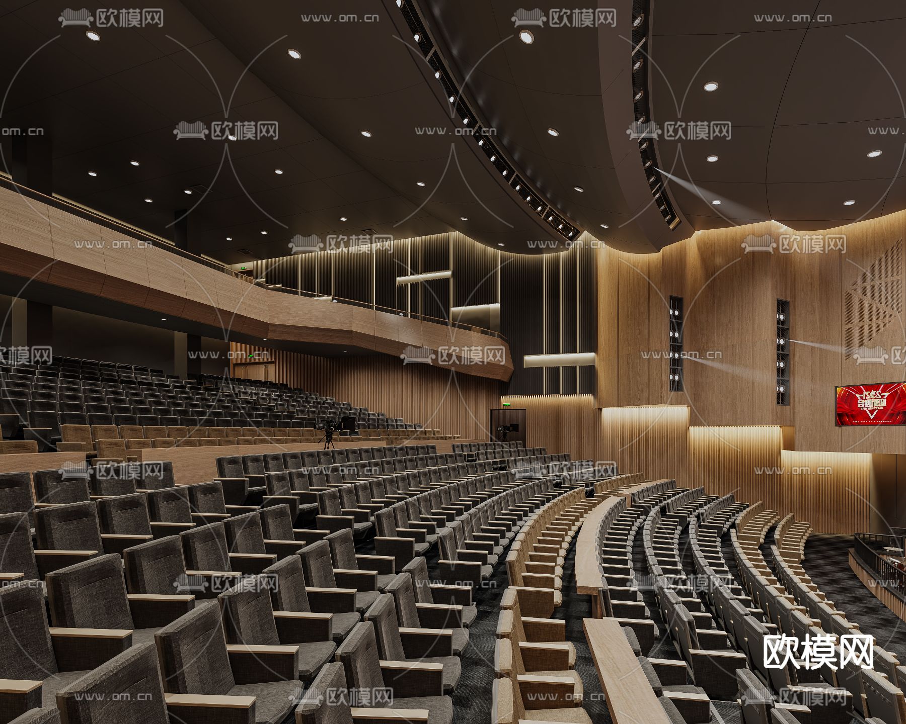 现代剧院报告厅3d模型