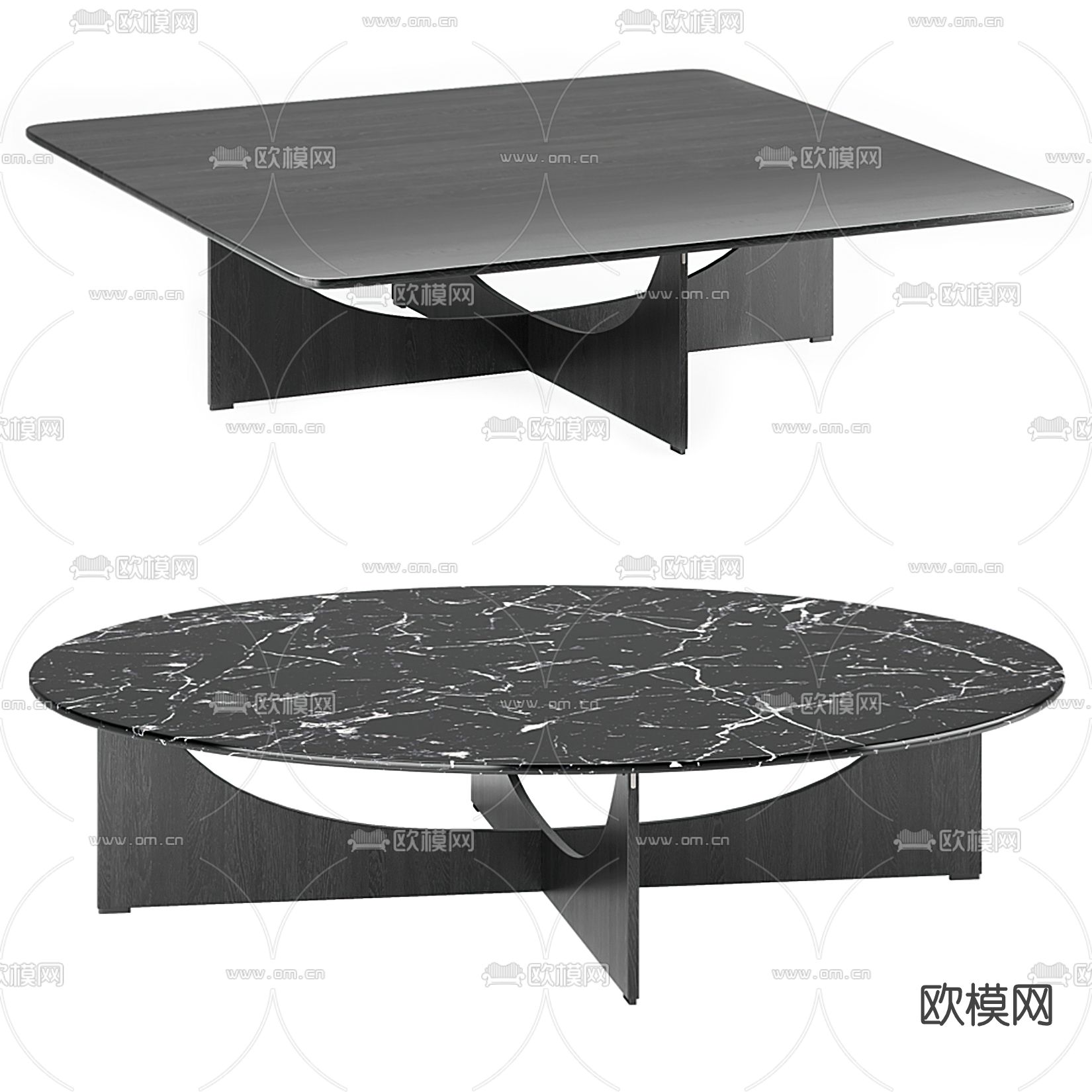 现代大理石茶几3d模型