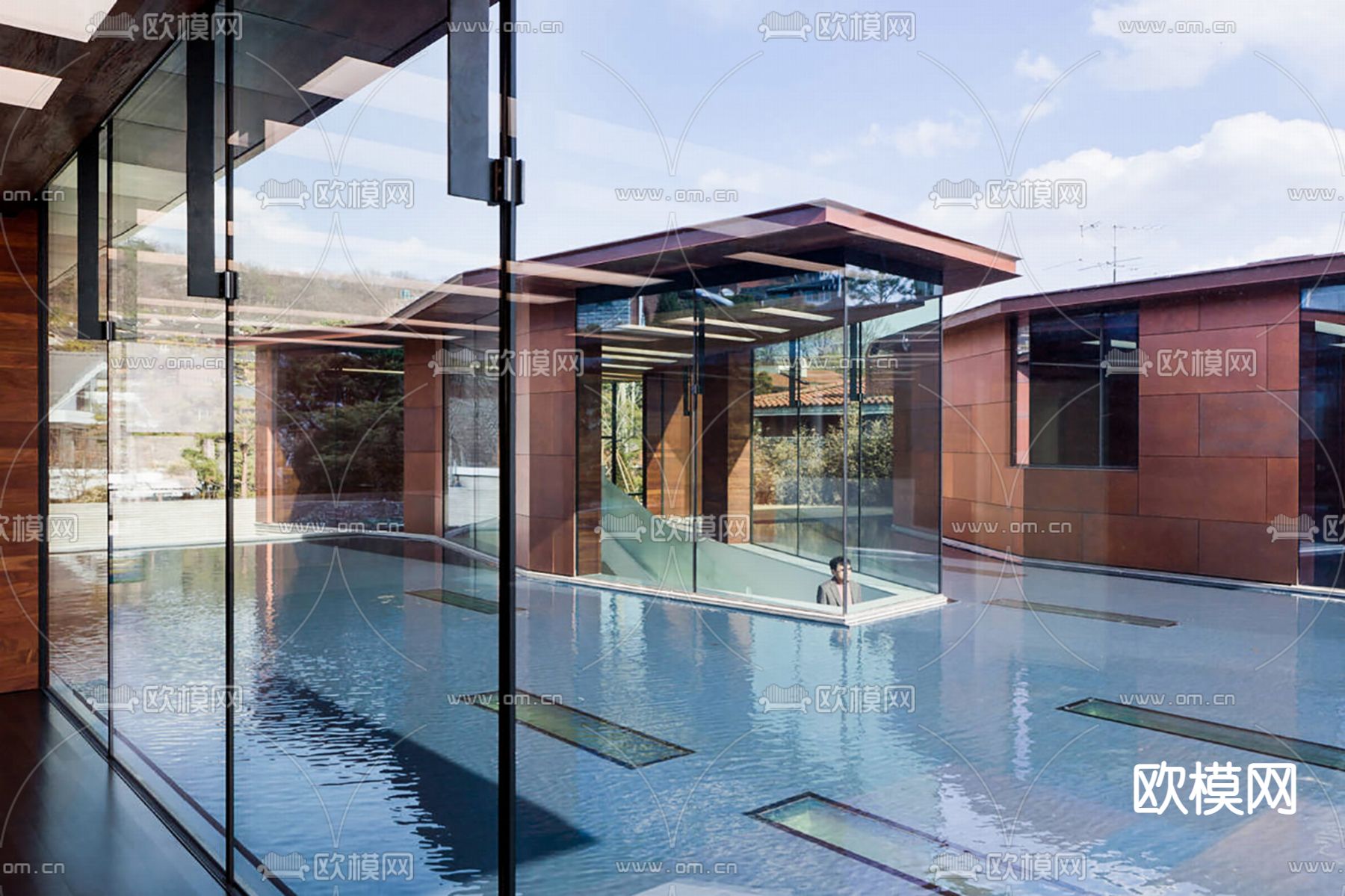 现代民宿建筑su模型下载（渲染图1）