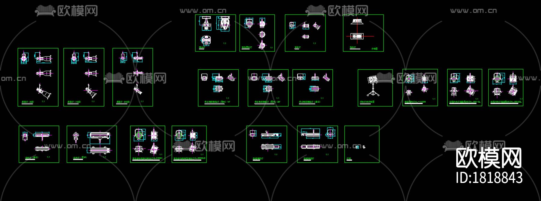聚光灯cad图库下载（渲染图1）