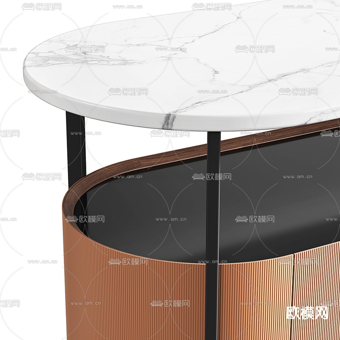 Poltrona Frau 大理石边柜3d模型下载（渲染图3）