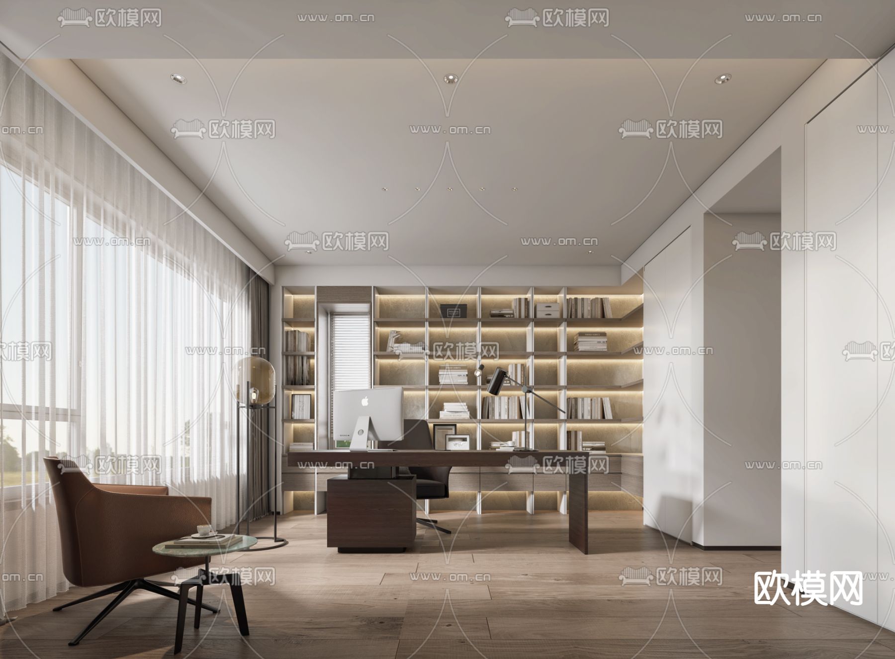 现代书房3d模型