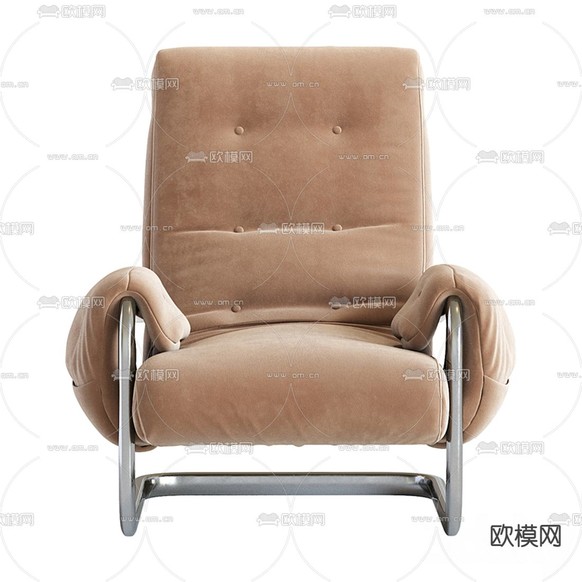 现代绒布休闲椅3d模型下载(渲染图5)