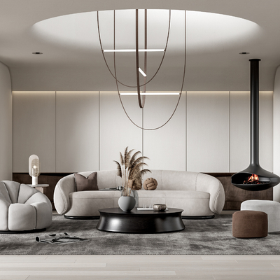 现代客厅su模型