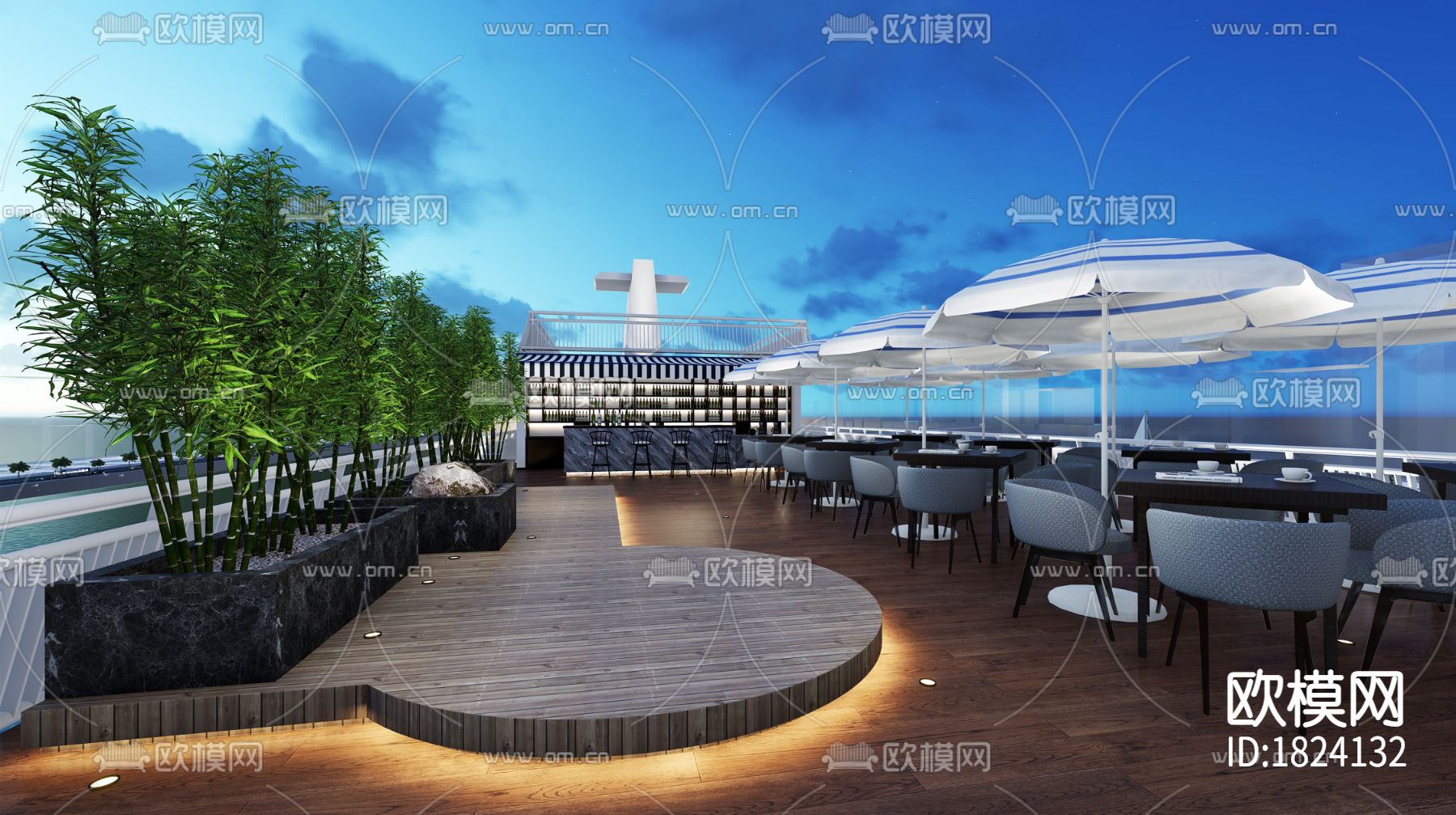 欢乐海游轮酒店cad平面布置图下载（渲染图5）