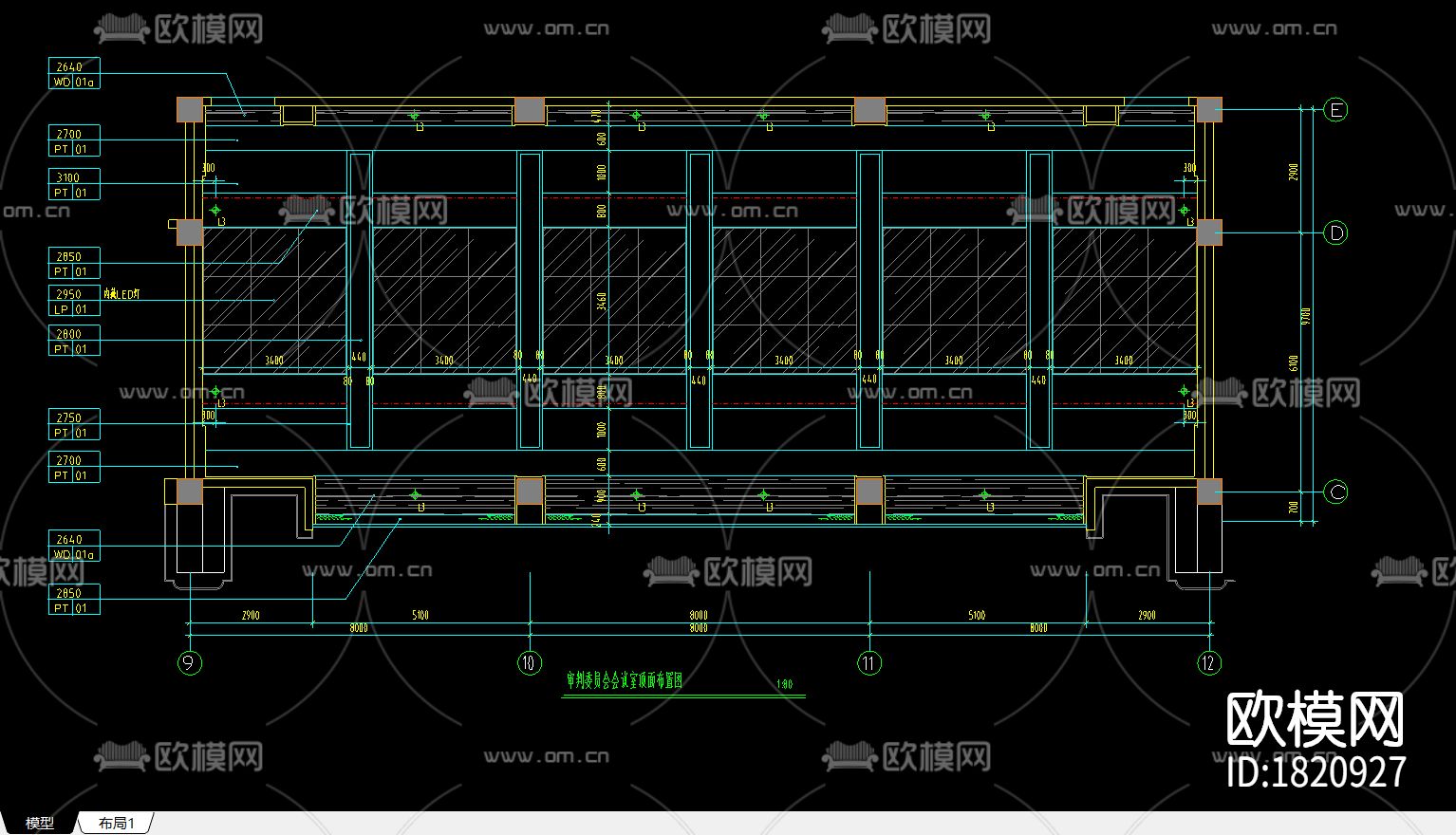 行政管理综合楼cad施工图下载（渲染图3）