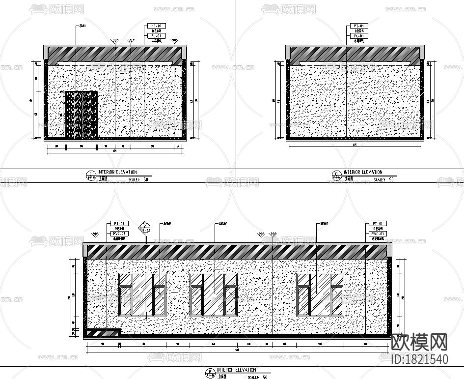 学校室内装修综合楼cad施工图下载（渲染图2）