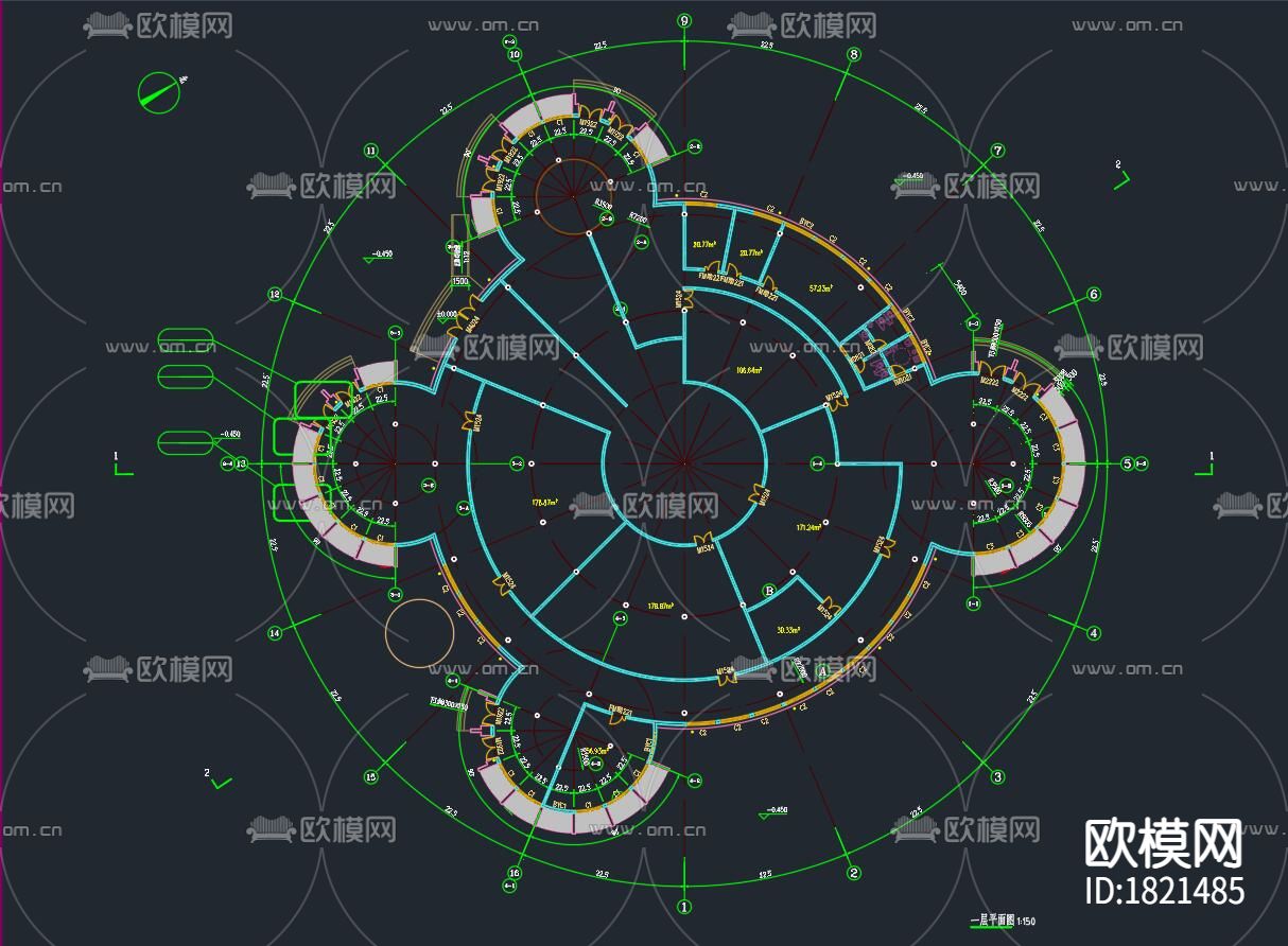 场馆幕墙屋面大样图下载（渲染图5）