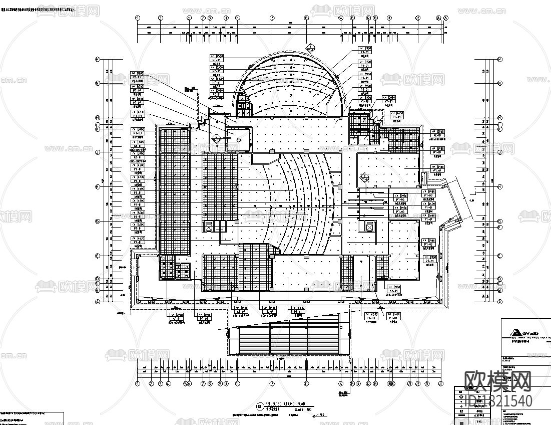 学校室内装修综合楼cad施工图下载（渲染图1）
