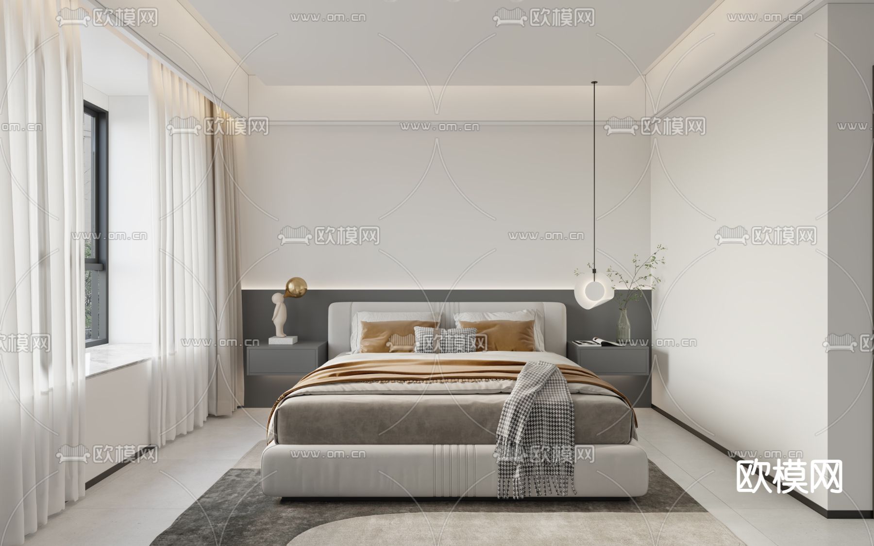 现代客餐厅免费3d模型下载（渲染图4）