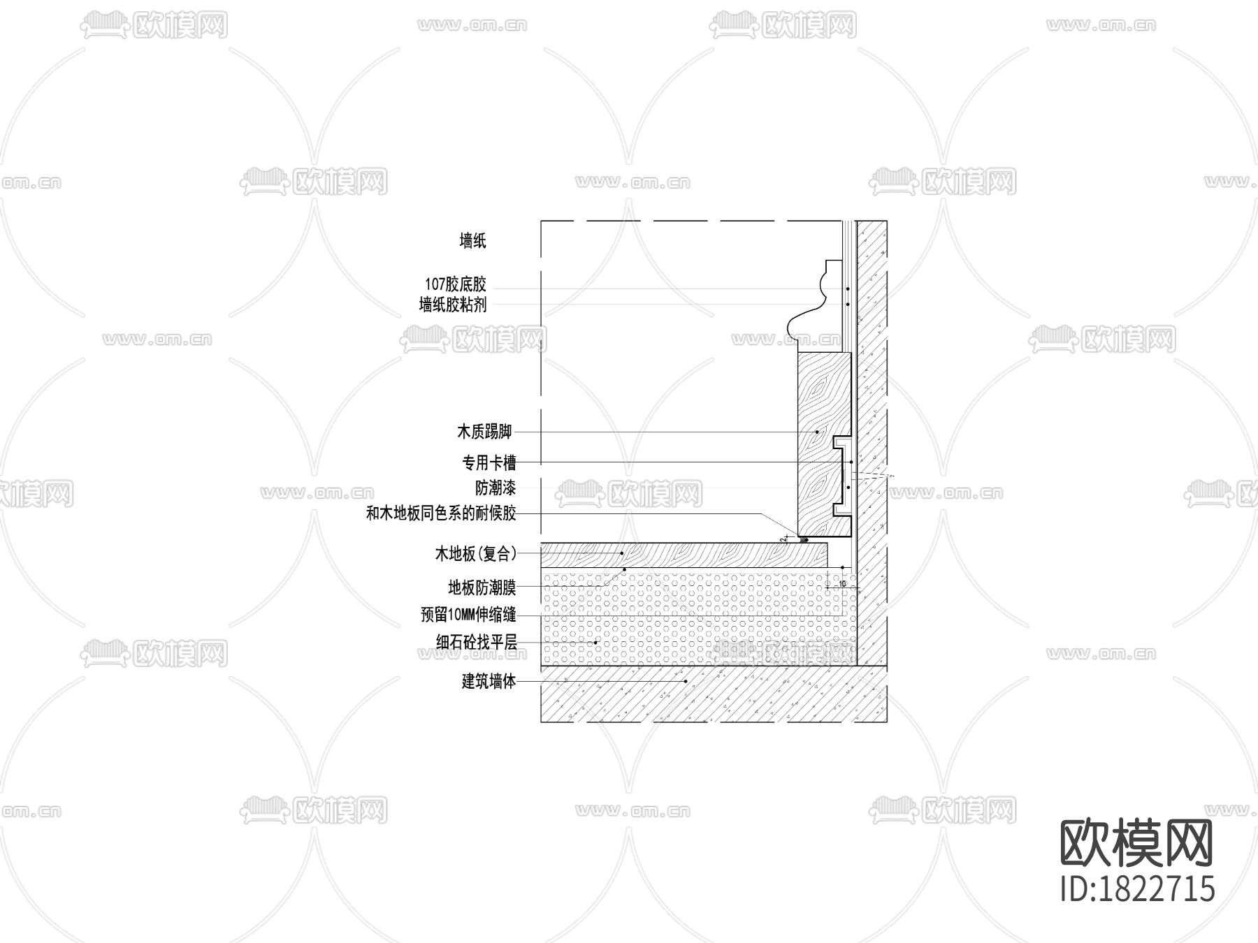 踢脚线cad节点大样图下载