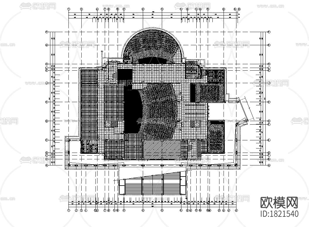 学校室内装修综合楼cad施工图下载（渲染图6）