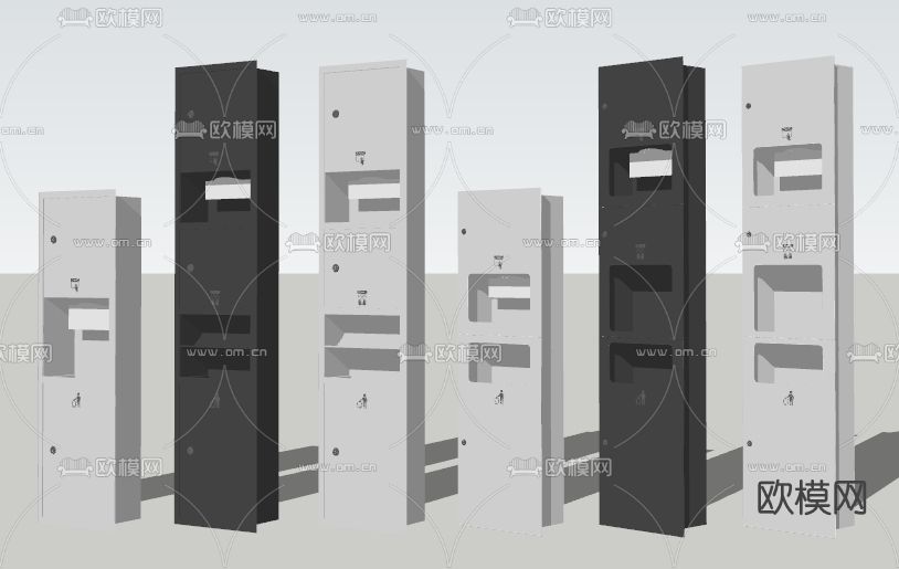 现代嵌入式纸巾盒su模型下载（渲染图2）