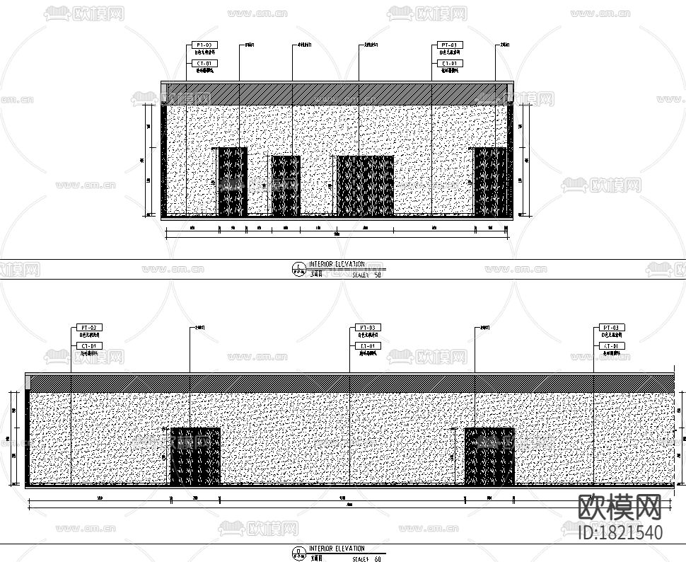 学校室内装修综合楼cad施工图下载（渲染图8）