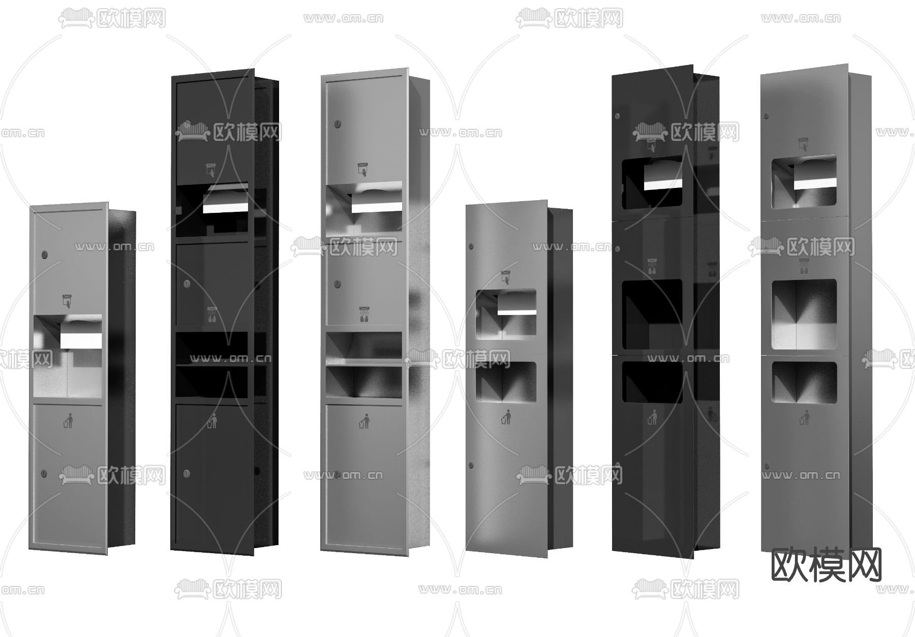 现代嵌入式纸巾盒su模型下载（渲染图1）