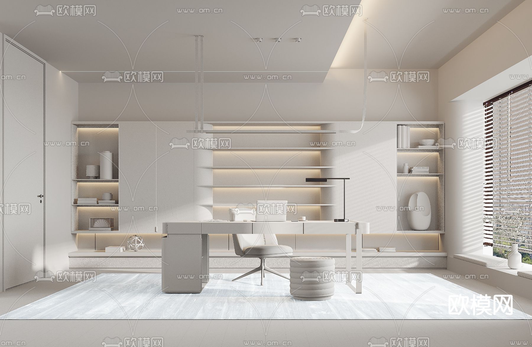 现代书房3d模型
