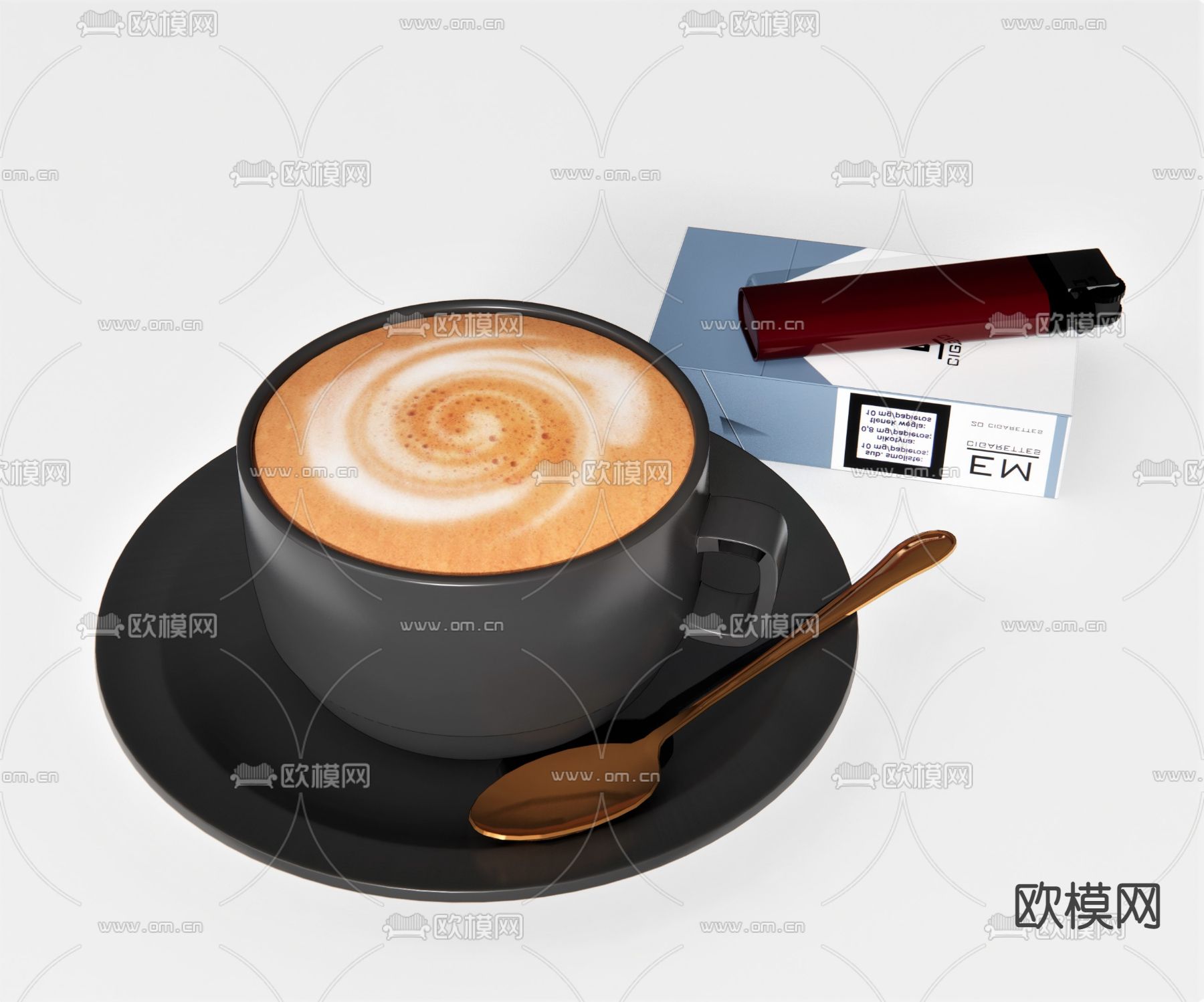 现代餐具su模型下载（渲染图1）