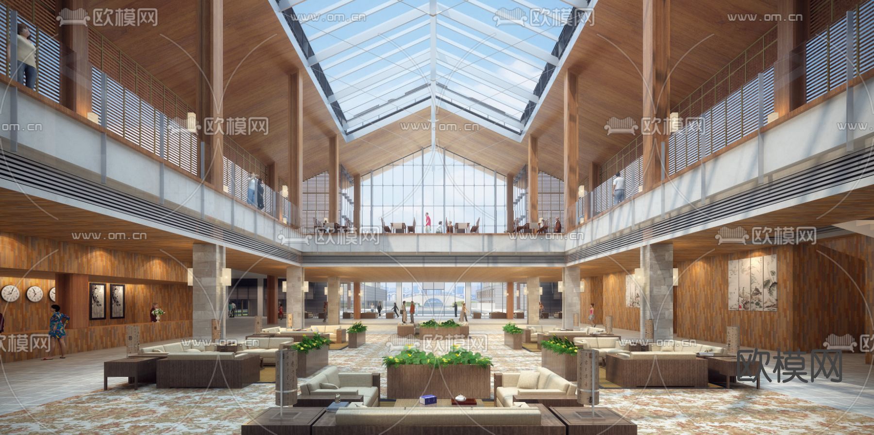 新中式老年公寓鸟瞰su模型下载（渲染图7）