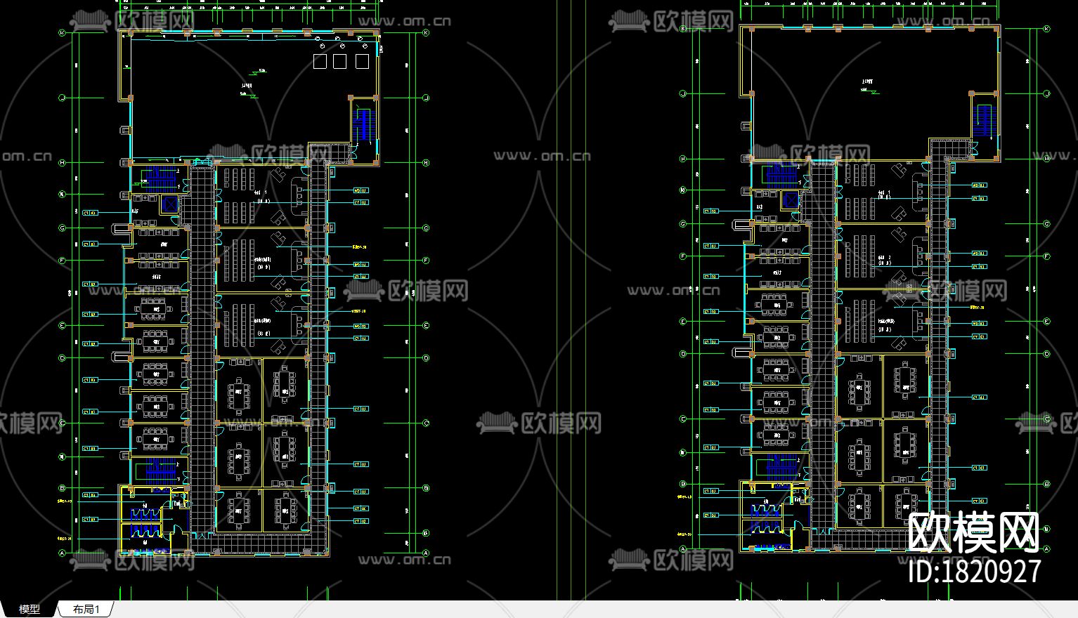 行政管理综合楼cad施工图下载（渲染图2）
