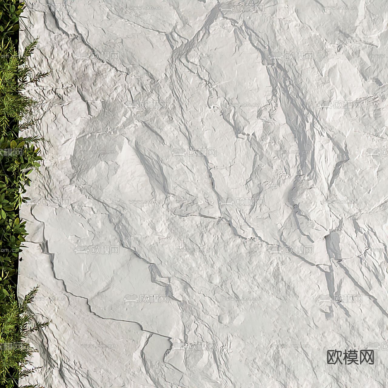 现代绿植墙3d模型