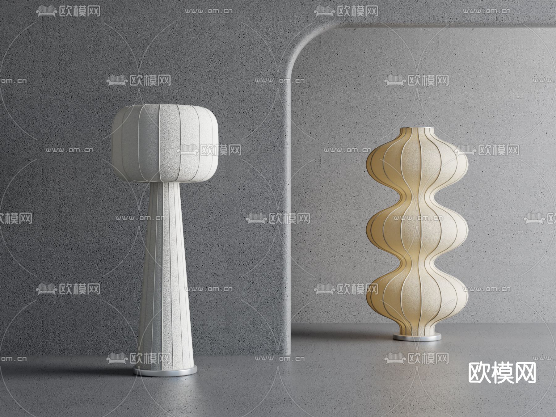 侘寂落地灯su模型下载（渲染图1）