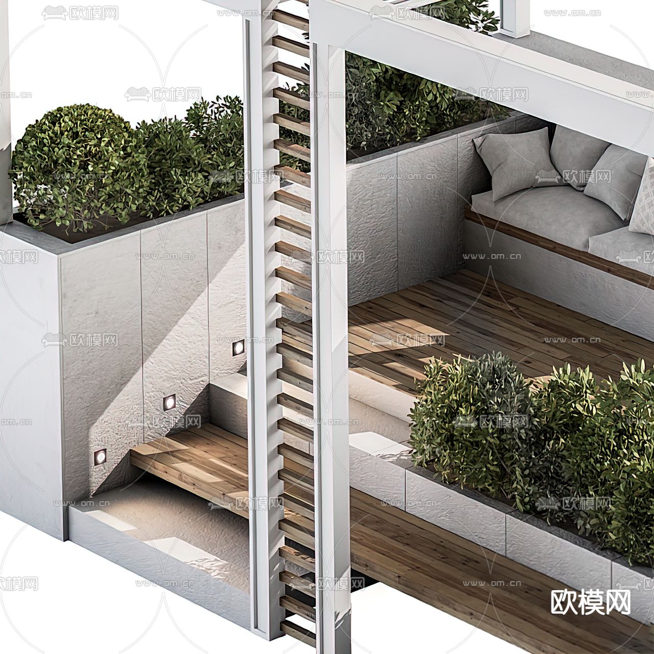 现代庭院户外凉亭3d模型下载（渲染图3）