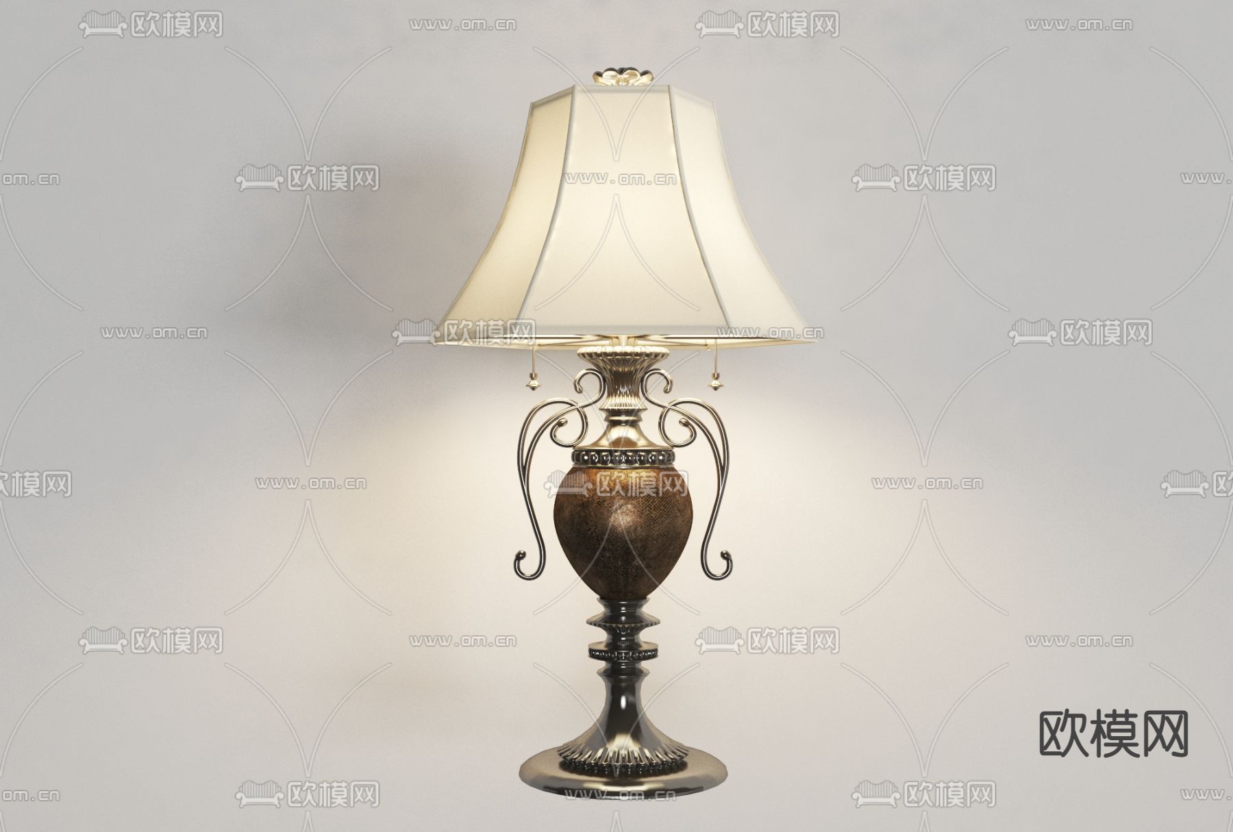 欧式金属台灯免费3d模型下载