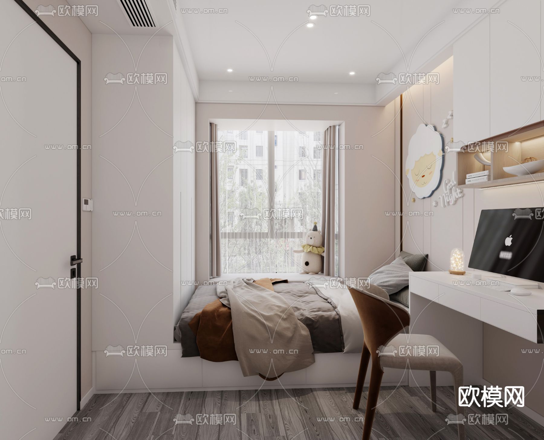 现代榻榻米儿童房免费3d模型下载