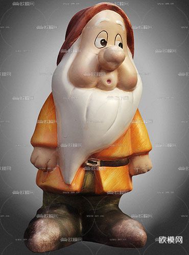 现代小矮人雕塑摆件免费3d模型下载
