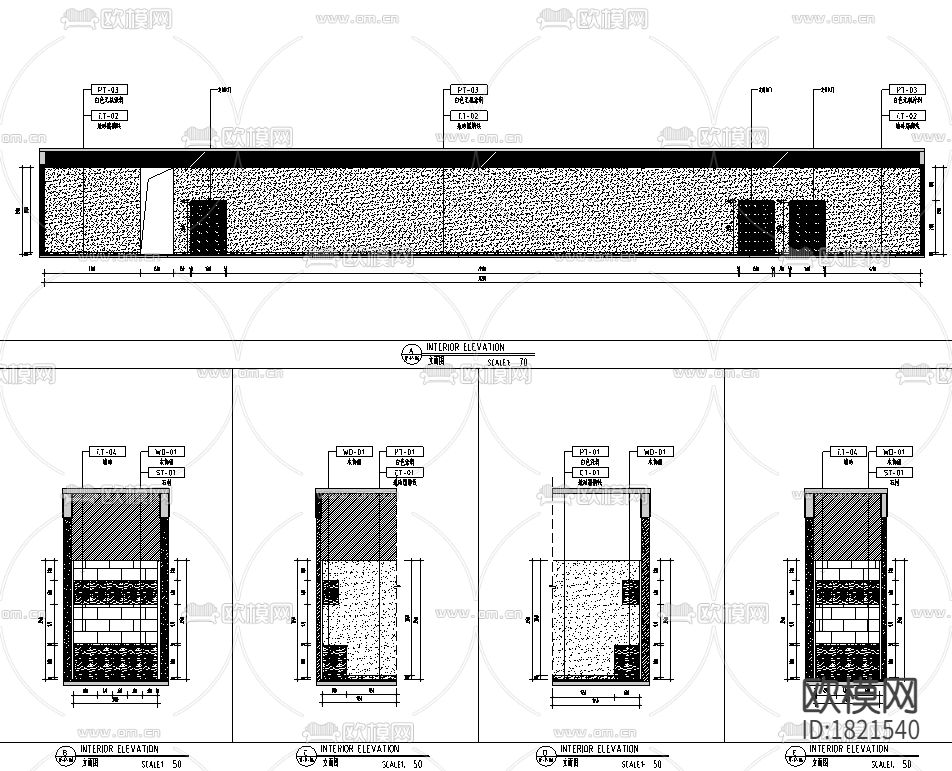 学校室内装修综合楼cad施工图下载（渲染图5）