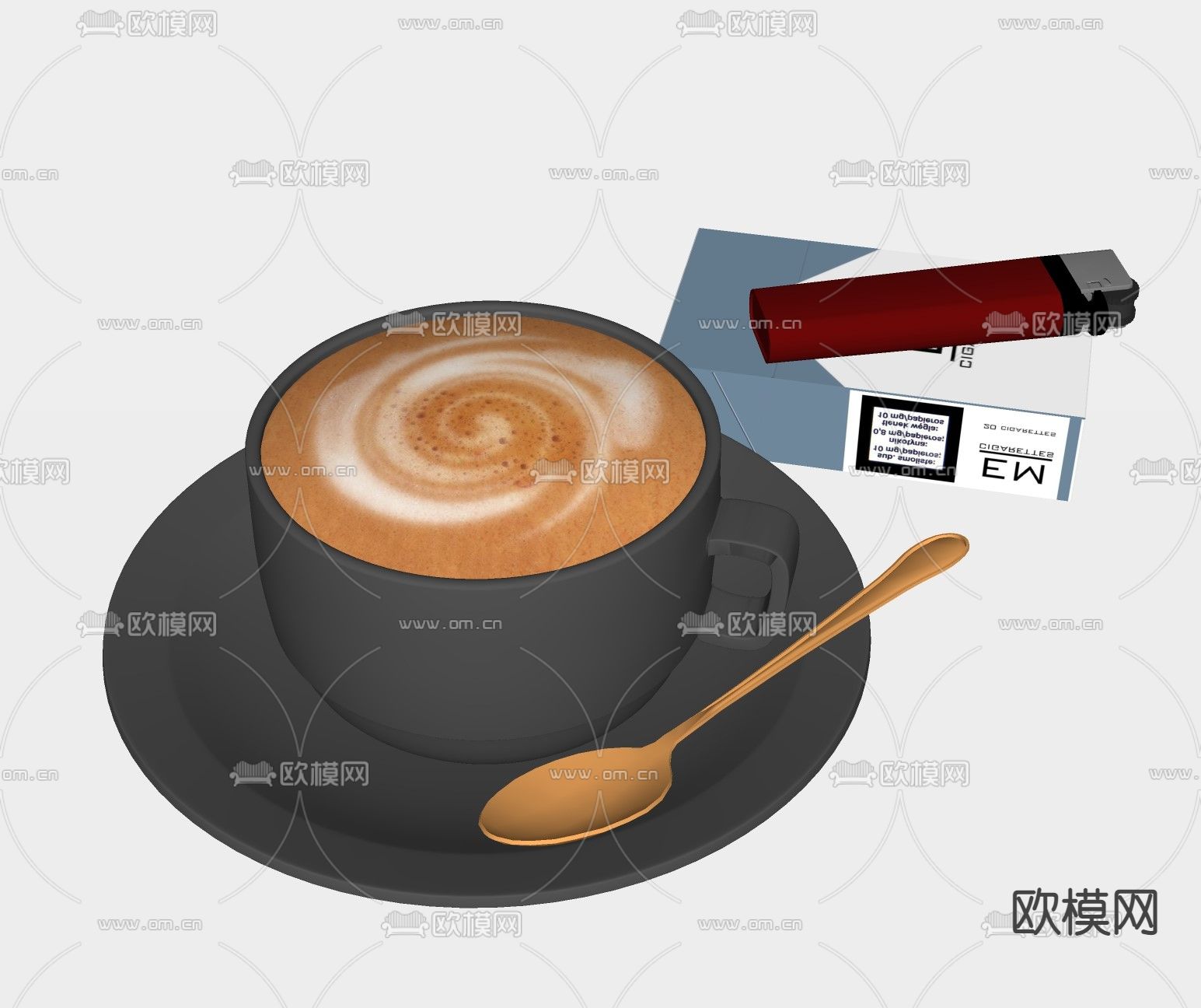 现代餐具su模型下载（渲染图2）