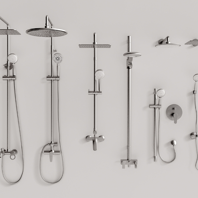  现代花洒淋浴su模型 