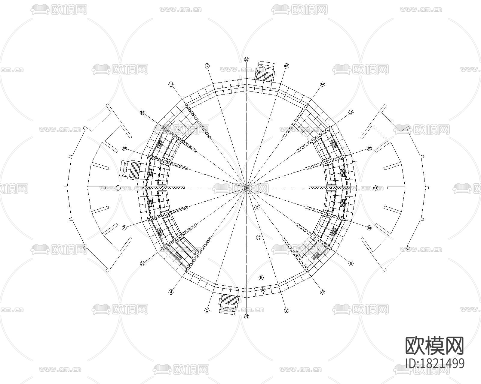 钢结构场馆玻璃幕墙大样图下载（渲染图1）