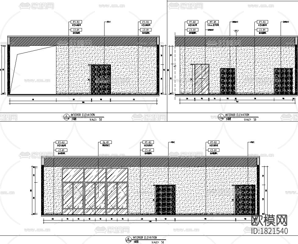 学校室内装修综合楼cad施工图下载（渲染图9）