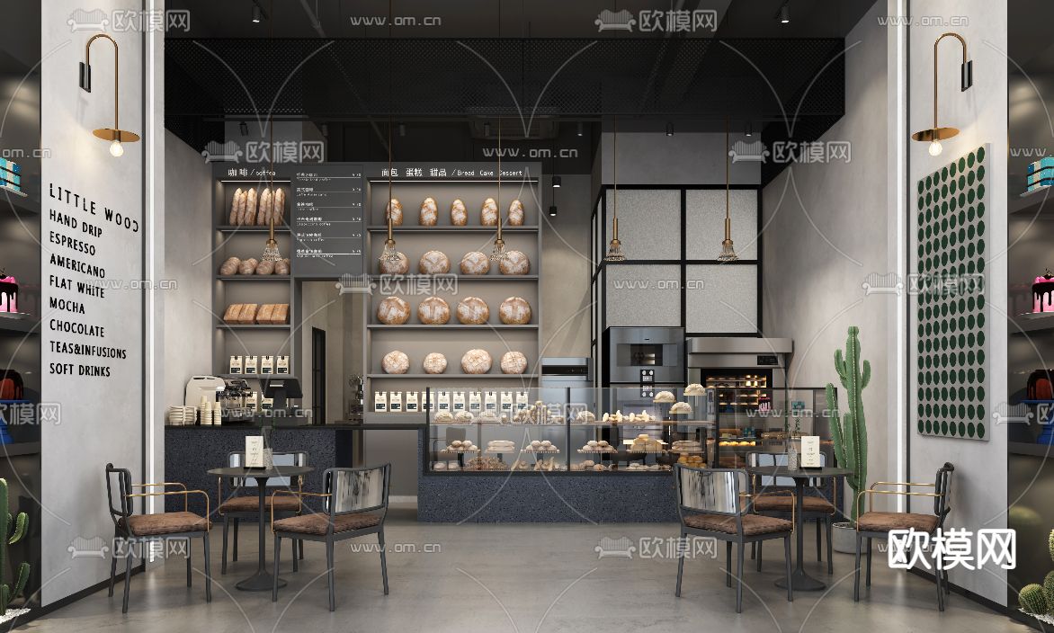 工业风面包店免费3d模型下载