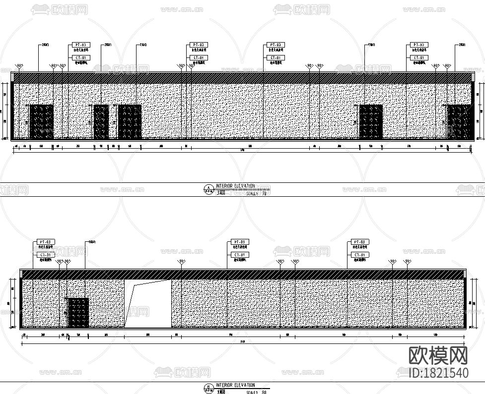 学校室内装修综合楼cad施工图下载（渲染图3）